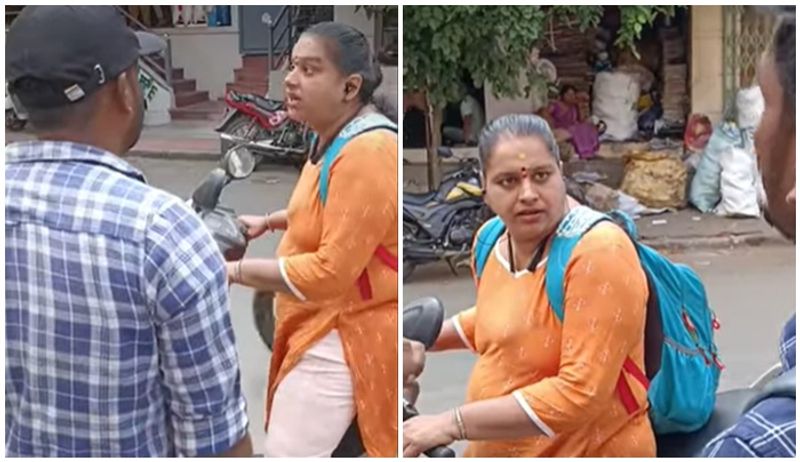 Random Lady in Bengaluru Create nuisance In road Students protest san