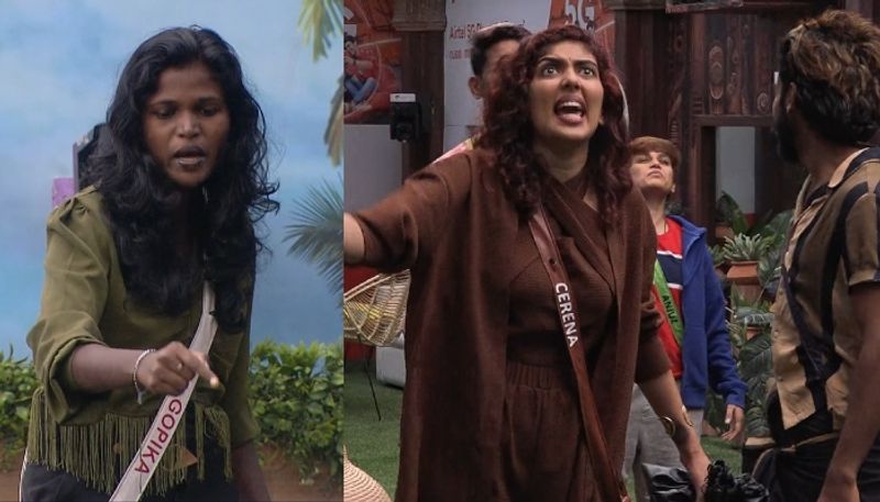 gopika gopi raises her voice against cerena in bigg boss malayalam season 5 nsn