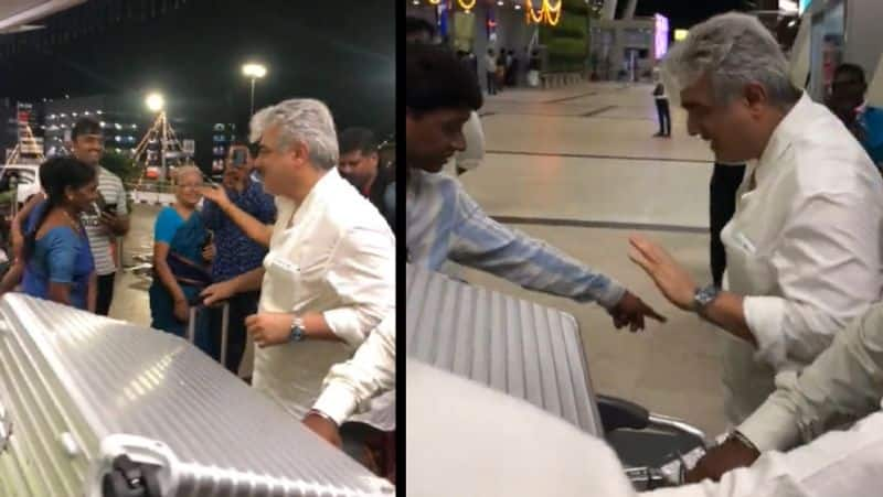 Ajith kind gesture in chennai airport wins hearts of his fans