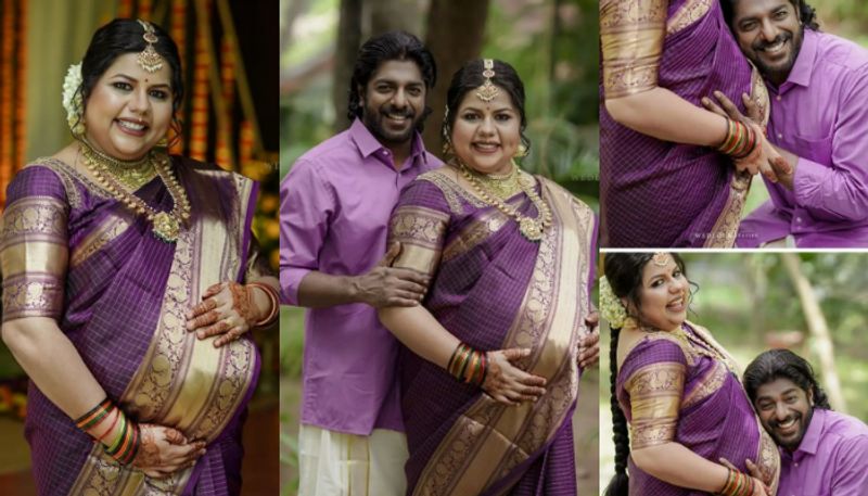 sneha sreekumar celebrates her valaikaapu azn