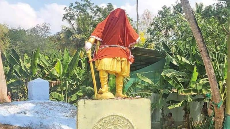 chhatrapati veera shivaji statue statue broken near Nagercoil 