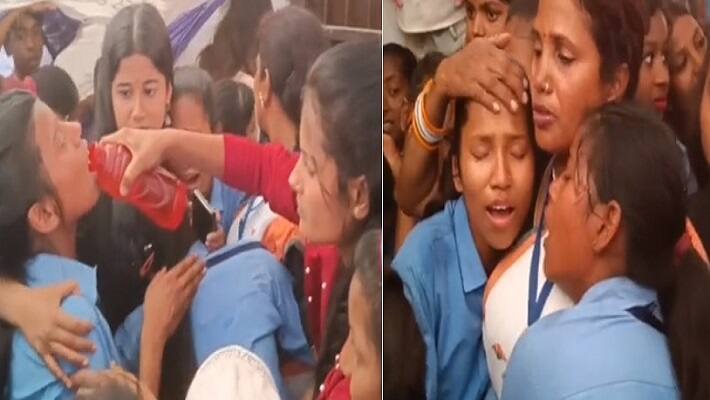 Madhepura news students cried bitterly hugging teachers in Farewell ceremony of Class 8 in government school 