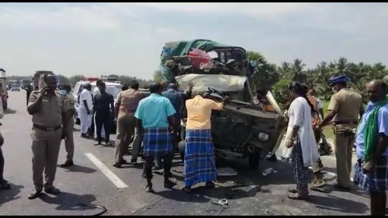 1 person killed and 13 injured road accident in krishnagiri district