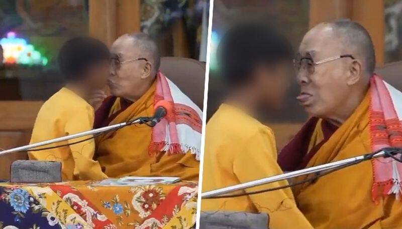 Shocking Dalai Lama asks minor boy to 'suck his tongue', video viral AJR