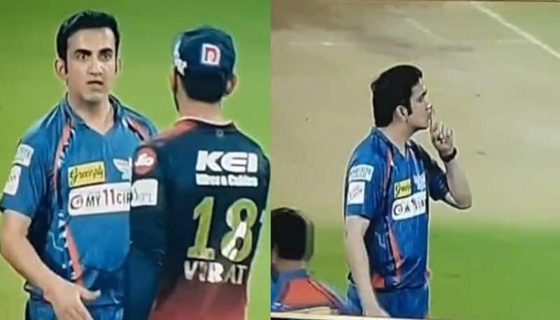 Watch Gautam Gambhir silences RCB fans and cold shake hand with Virat Kohli after LSG 1 wicket win in IPL 2023 jje 