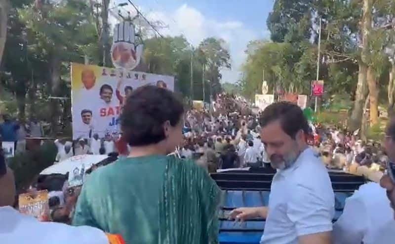 Rahul Gandhi holds massive roadshow in Wayanad with Priyanka gandhi vadra