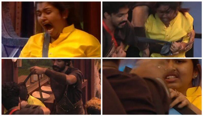 bigg boss malayalam season 5 angelin bursting at weekly task after looted her diamonds vvk