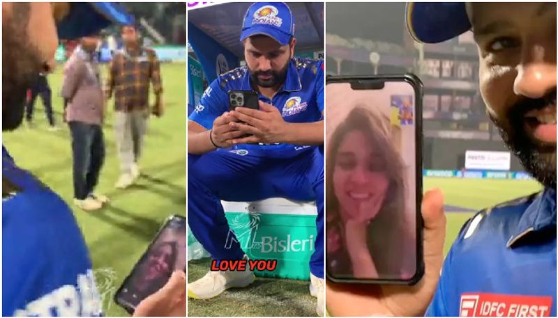 Rohit Sharma calls wife after victory against dc btb