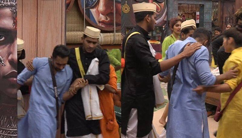 rinosh george brokes out while maneesha sent to medical room bigg boss malayalam season 5 nsn