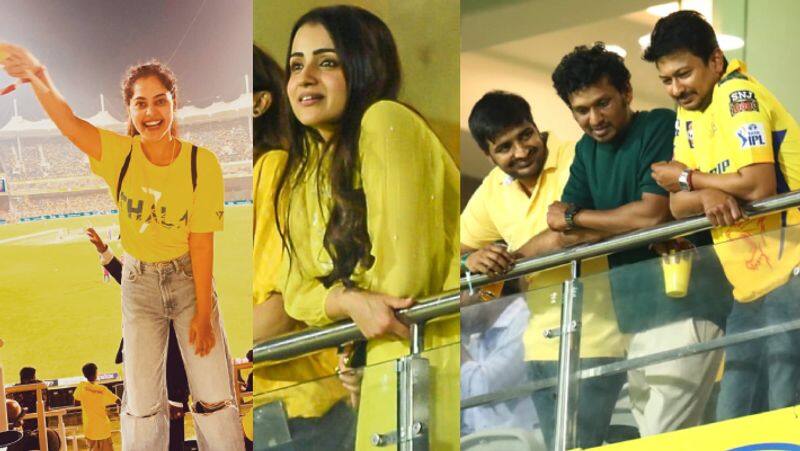 Lokesh kanagaraj to Udhayanidhi stalin here the list of kollywood celebrities watch csk vs RR match in chepauk