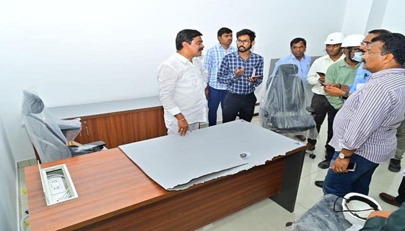 Ministers Chambers ready in telangana new Secretariat, Minister Prashanth Reddy inspected - bsb