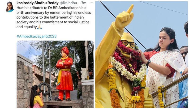 BJP leader tweet tribute to Swami Vivekanandas statue instead of Ambedkar san