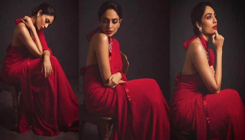 Actress Sobhita Dhulipala looks Beautiful in Red Saree NSk