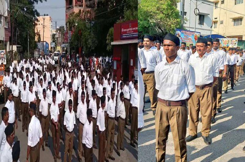 more than thousand people participated including h raja in coimbatore rss rally