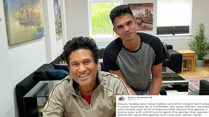 Sachin Tendulkar post for Arjun Tendulka