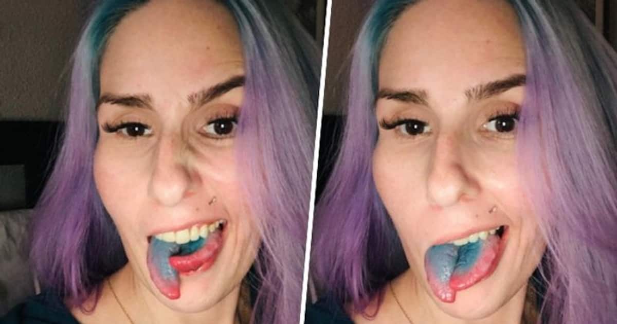 Bizarre! California woman explains why she got her tongue split; opens
