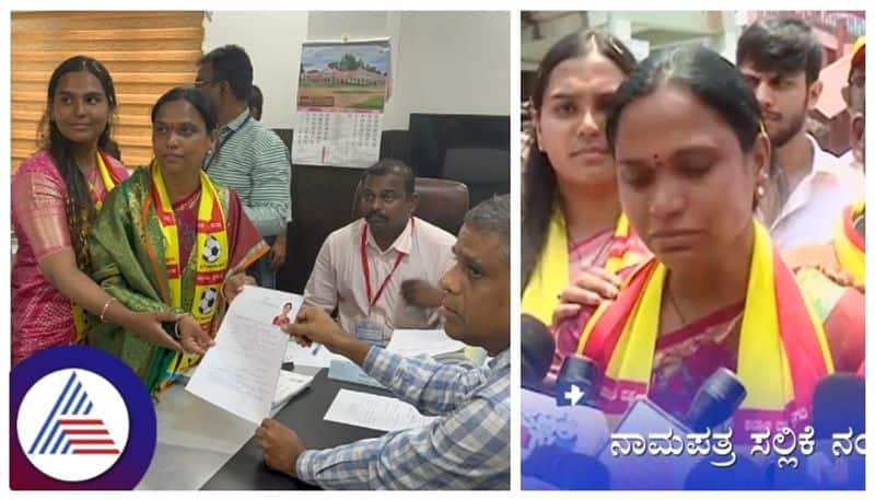 Aruna Lakshmi tears after filing nomination her daughter Brahmani Reddy was consoled sat