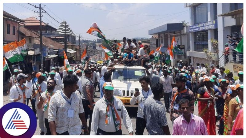 congress candidate AS Ponnanna  rally against MLA KG Bopaiah in Virajpet gow