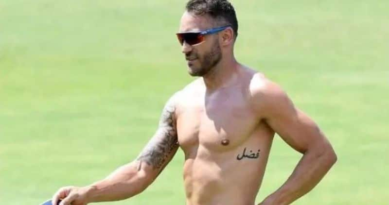 RCB Captain Faf du Plessis Arabic Tattoo Meaning gkc