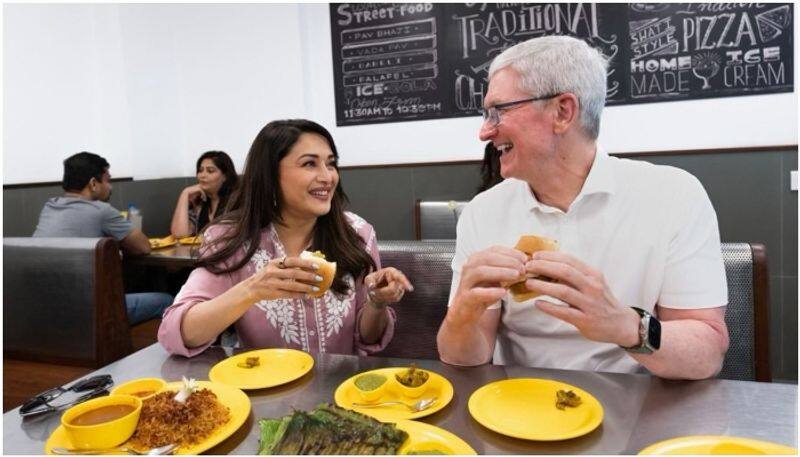 Apple CEO Tim Cook thanks Madhuri Dixit for introducing him to vada pav sgk