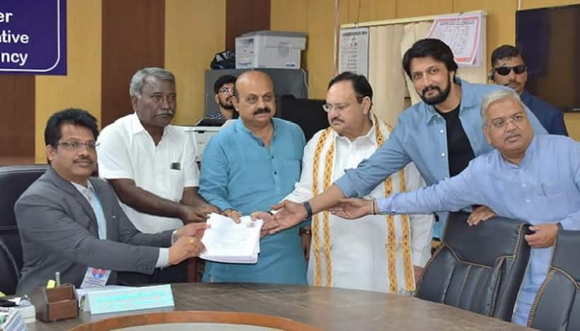Karnataka Election 2023: CM Basavaraj Bommai files nomination; holds road show with Nadda, Sudeep