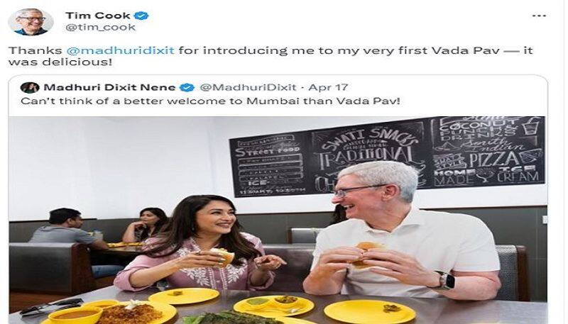 Tim Cook savors the unique taste of Mumbai; Madhuri Dixit says there is no better welcome than this-sak