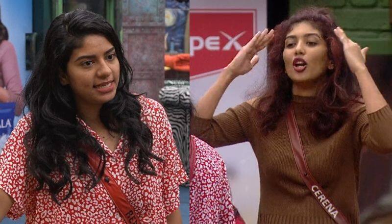 fight between reneesha and cerena in bigg boss malayalam season 5 nsn