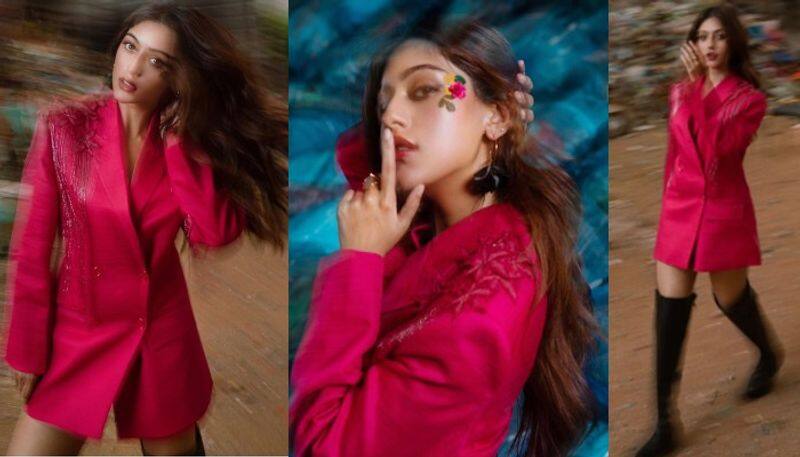 Actress Anu Emmanuel latest Photoshoot in pink suit NSK