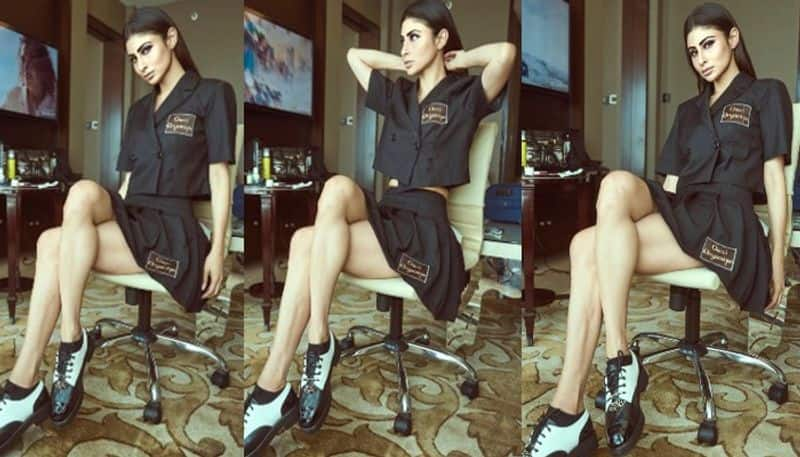 Actress Mouni Roy Killing Poses in mini dress NSK