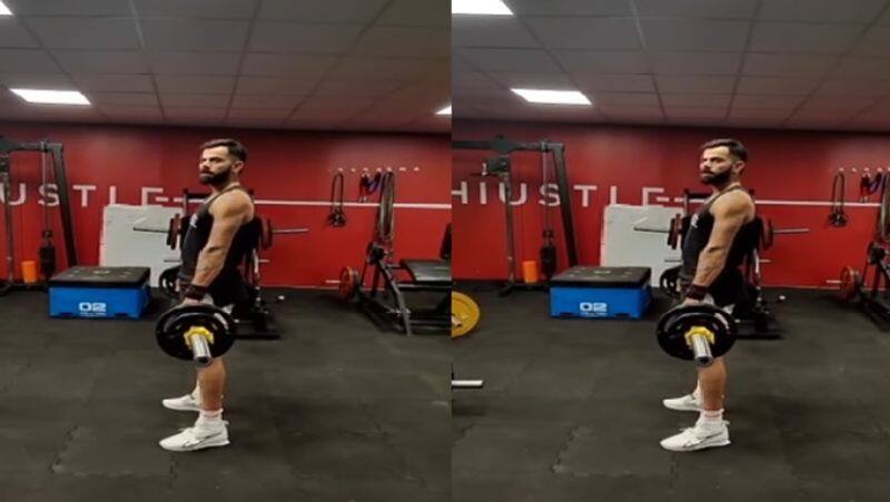 Virat Kohli Gym work Out Video Goes viral in Social media ahead of RCB vs RR 32nd Match Today at Bengaluru