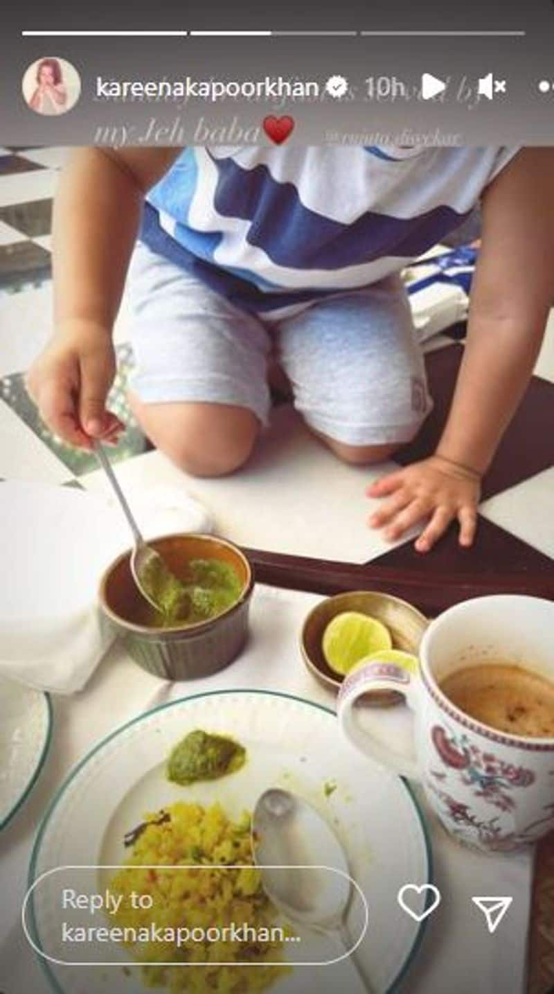 younger son serving breakfast to kareena rse