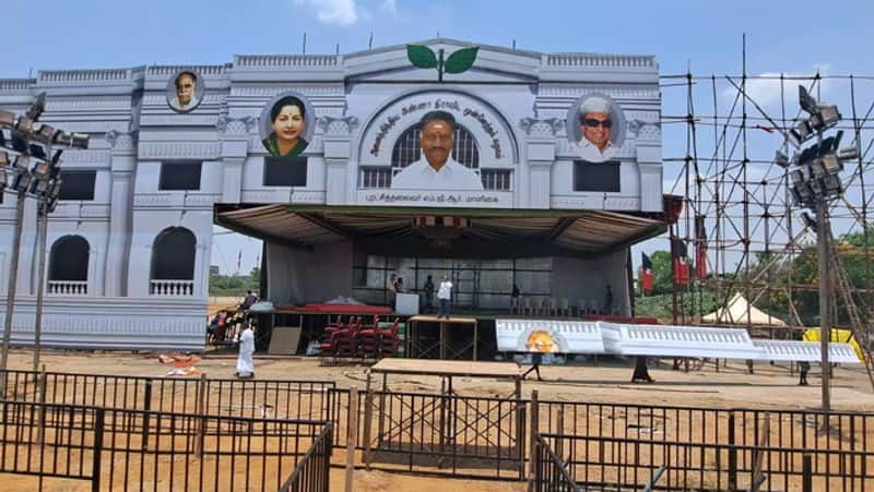 OPS conference... A stage set up like AIADMK office