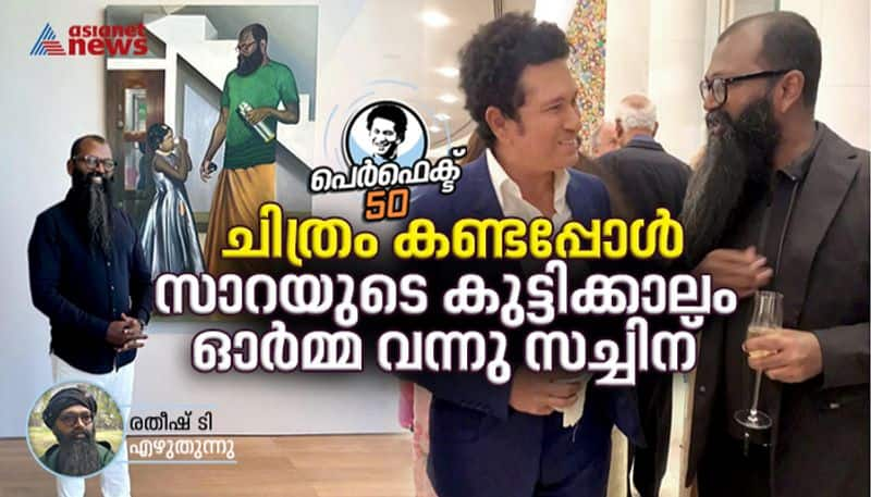 Sachin Tendulkar at 50 Master Blaster not only a legend cricketer also a Simple Human Being written by artist Ratheesh T jje