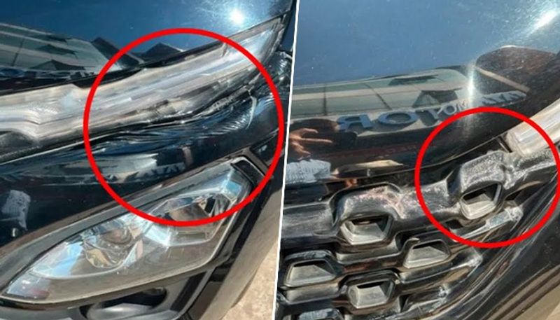 Viral photo shows Tata Harrier front fascia melting in Bengaluru gcw