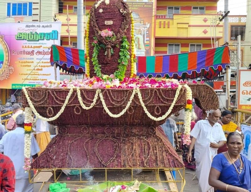 Kancheepuram devotees made 1 lak 8 thousand Rutrachaigal  SivaLingam