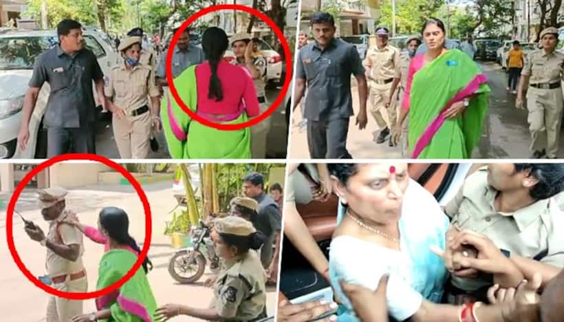 Shocking! YSR Telangana Party chief YS Sharmila slaps sub inpector, lady constable (WATCH)