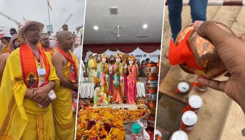 'Jalabhishek' in Ayodhya: Water from 155 rivers across globe offered to Ram Mandir (WATCH)