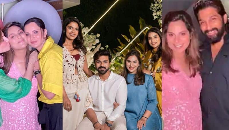 Allu Arjun and Sania Mirza attend Ram Charan wife Upasana Konidela baby shower sgk