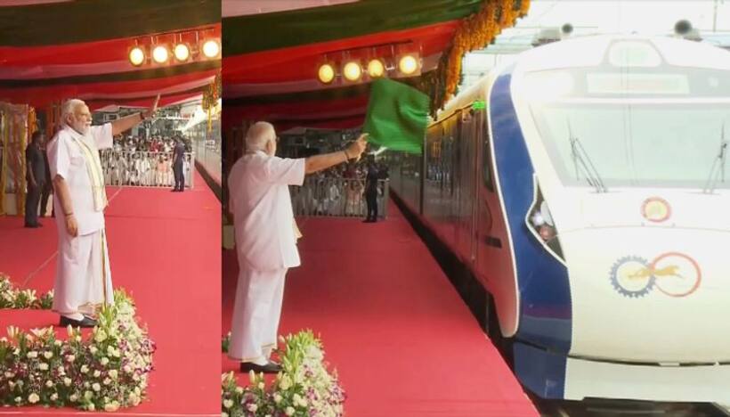 PM Modi flags off Kerala's first Vande Bharat Express in Thiruvananthapuram