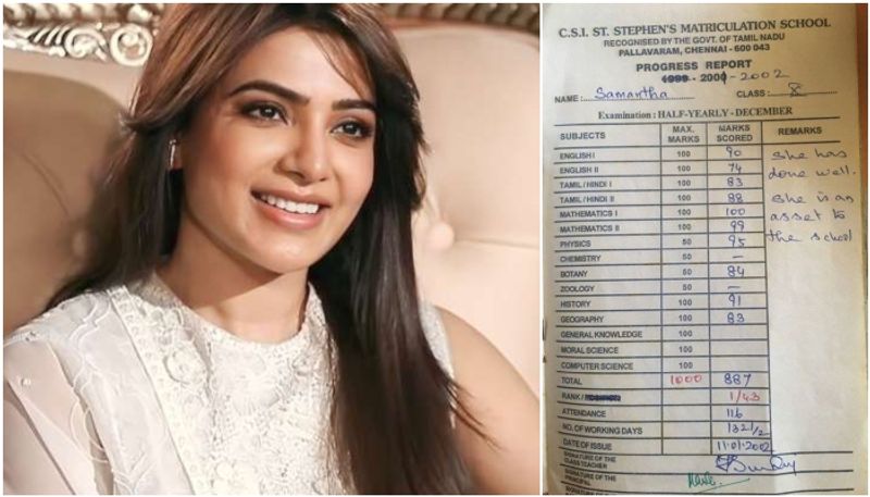 Samantha Ruth Prabhu responds for her 10th markscard viral sgk