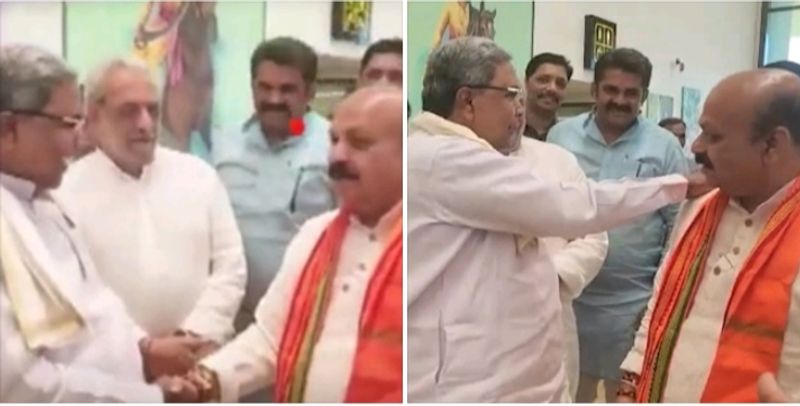 Karnataka Chief Minister Basavaraj Bommai and Congress President Siddaramaiah met and congratulated each other in person