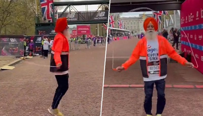 London Skipping Sikh who runs marathons at 75 stuns with latest 26 2 mile run video goes viral gcw