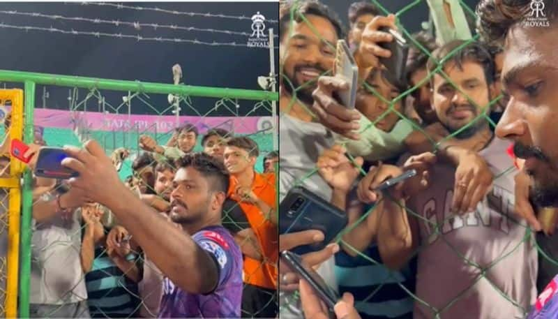 Watch RR Captain Sanju Samson answers a call to fan while taking selfie gkc