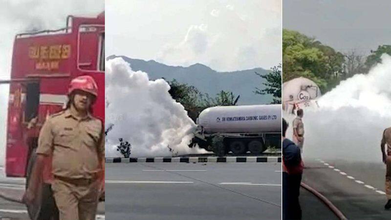 carbon dioxide gas tanker lorry accident in Walayar