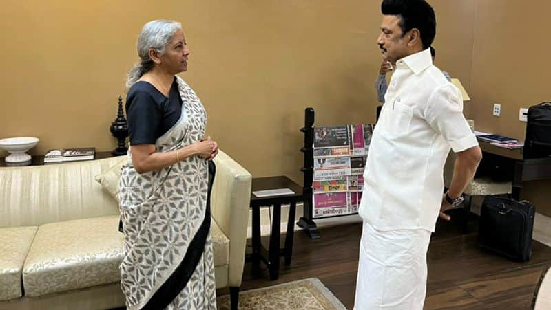 CM Stalin meet Finance Minister nirmala sitharaman in delhi 