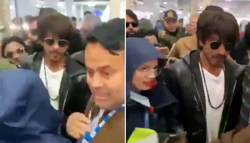 Shah Rukh Khan mobbed by fans at Srinagar Airport, watch video