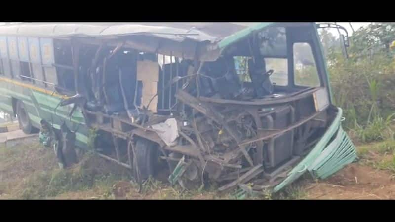 one person killed and 16 persons injured government bus accident in dindigul