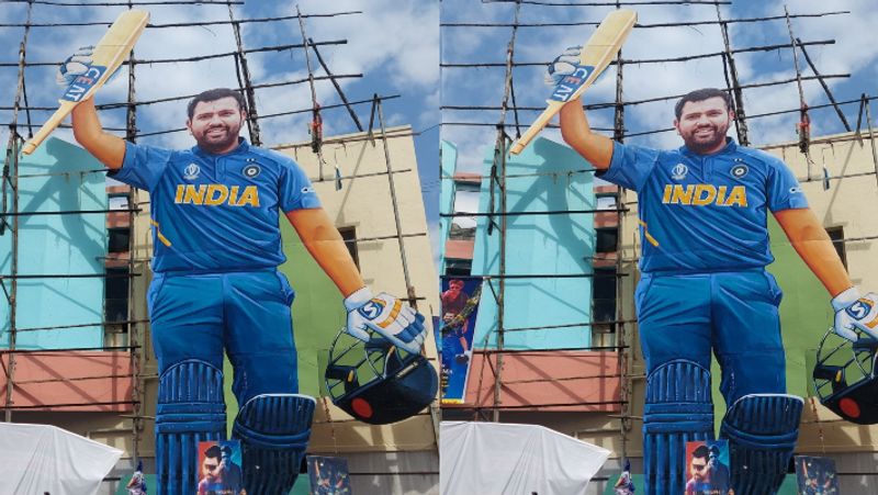 watch video fans celebrating rohit sharma's birth day with huge cut out saa