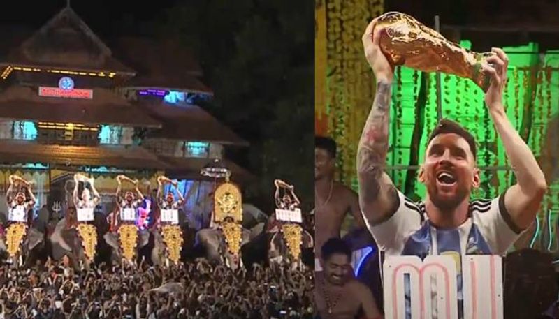 Lionel Messi spotted during 'Kudamattam' at Kerala's iconic Thrissur Pooram (WATCH)