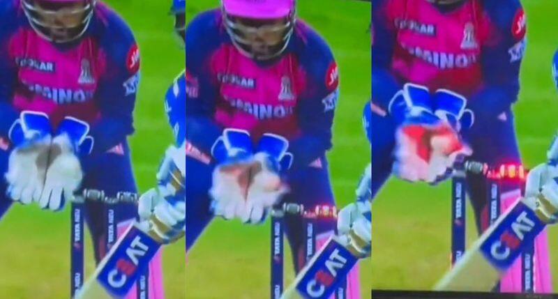 Watch Thats out, there is clear gap between stumps and Sanju Samsons gloves gkc